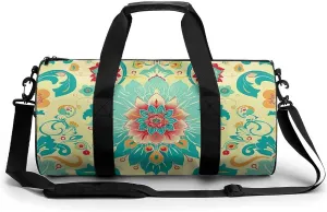 Gym Bags for Men Women Cartoon Floral Pattern Duffle Bag Travel Overnight Bag with Shoe Compartment Tote Bags