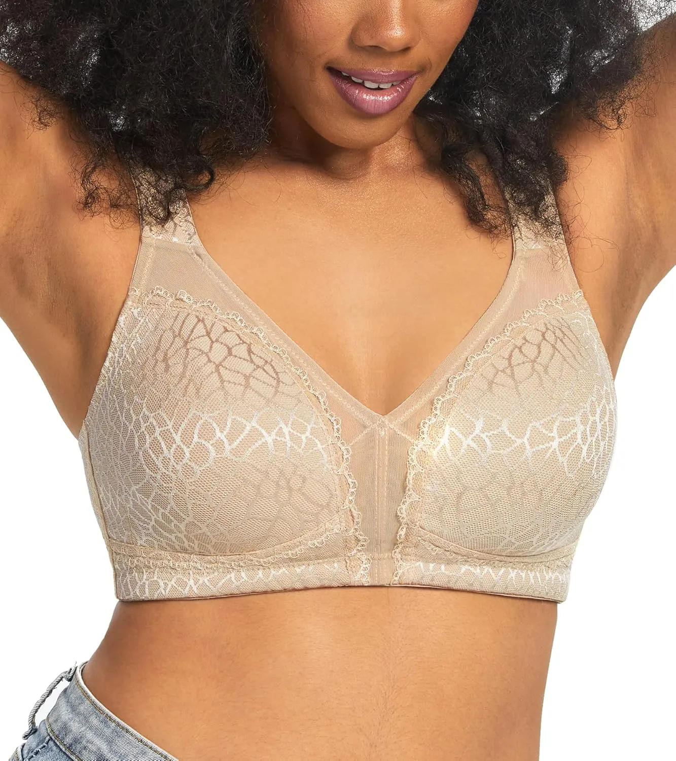 HACI Women's Minimizer Bra Full Coverage Everyday Wirefree Non Padded Plus Size for Large Bust Support Seamless