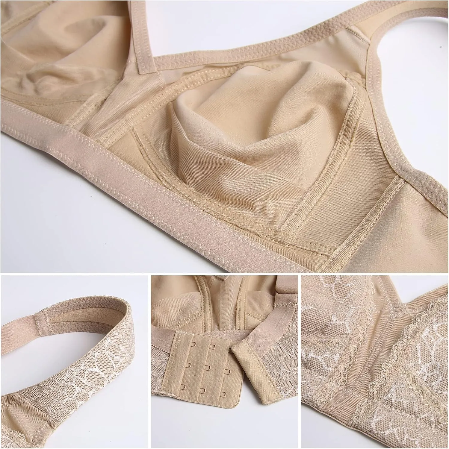 HACI Women's Minimizer Bra Full Coverage Everyday Wirefree Non Padded Plus Size for Large Bust Support Seamless