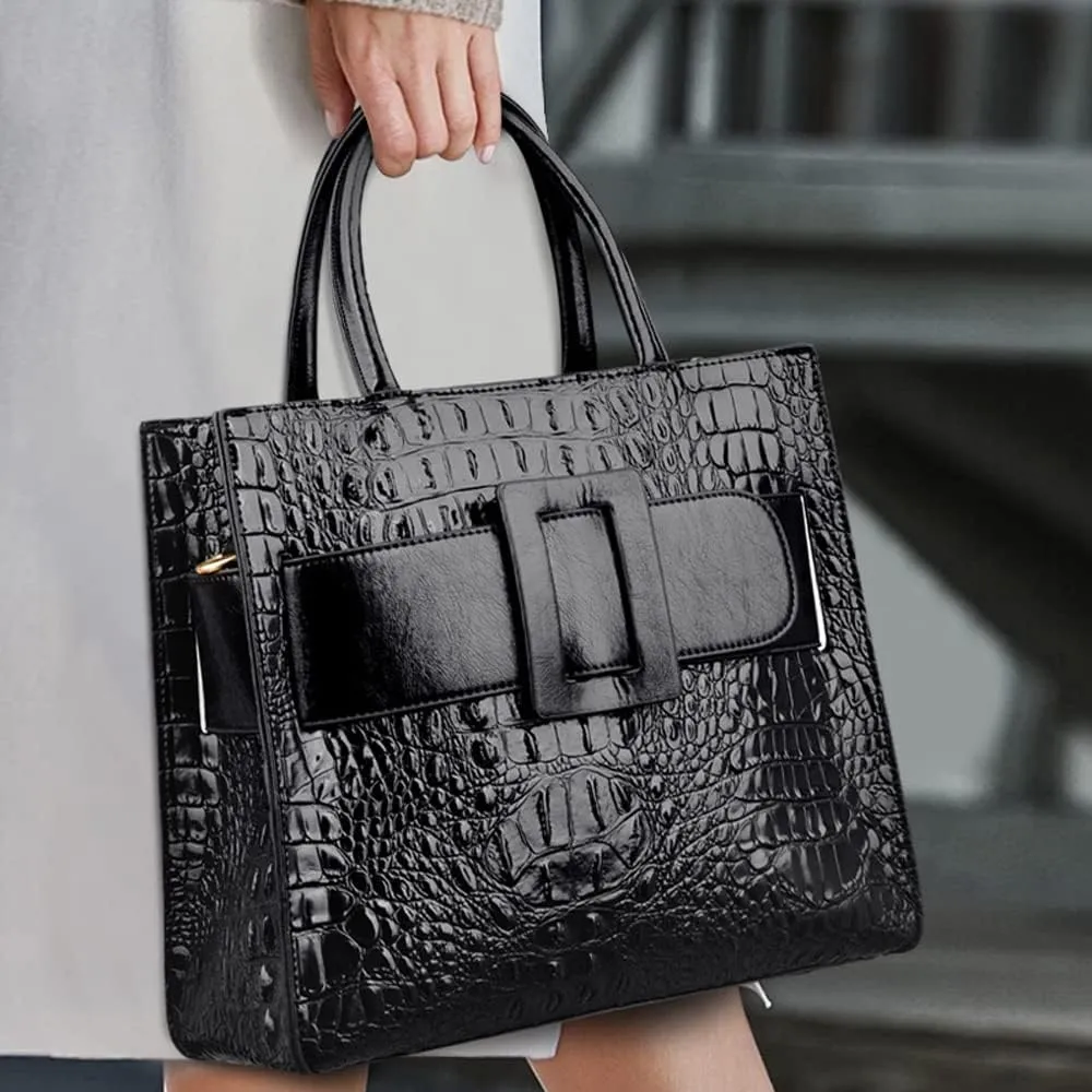 Handbags for Women Leather Top Handle Handbag Satchel Bag Medium Tote Bags Square Purse Ladies Shoulder Crossbody Bag