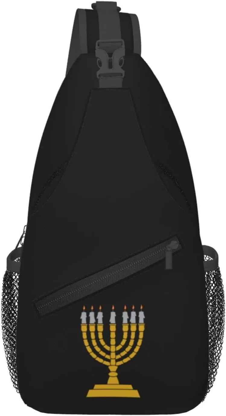 Hanukkah Candlelight All The Lights Of Candlelight Crossbody Bags For Women Men Chest Backpack Gym Shoulder Bag Travel Outdoor Sports Casual Crossbody Bags
