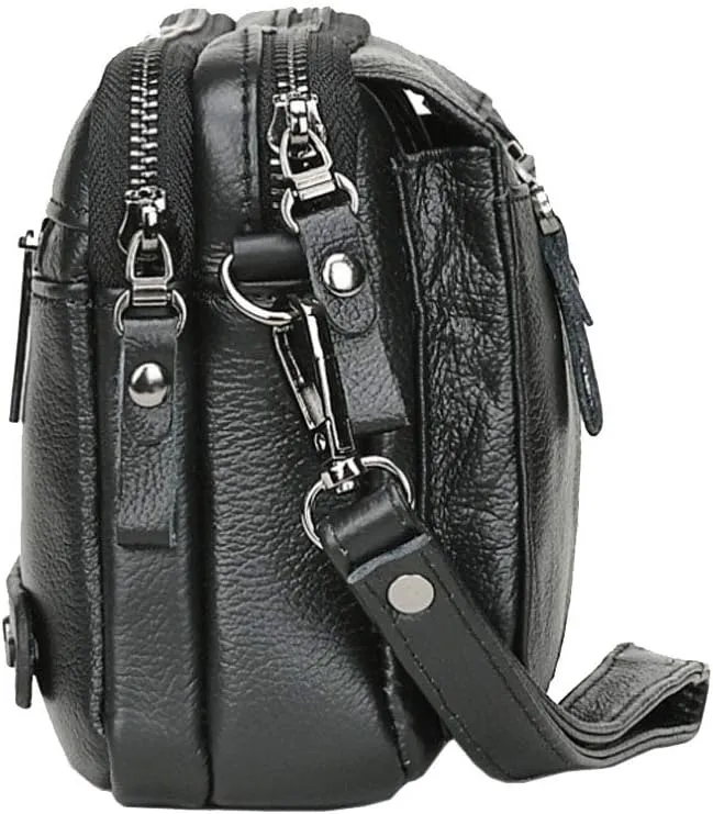 Hebetag Leather Clutch Purse Wallet for Men Organizer Holder Wrist Bag