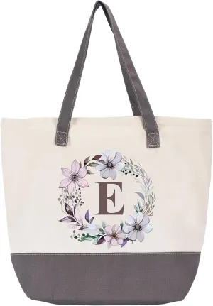 HIFA Initial Tote Bag for Women, Personalized Canvas Tote Bag -Durable Cotton, Zipper, Inner Pocket-Multipurpose Shoulder Bag