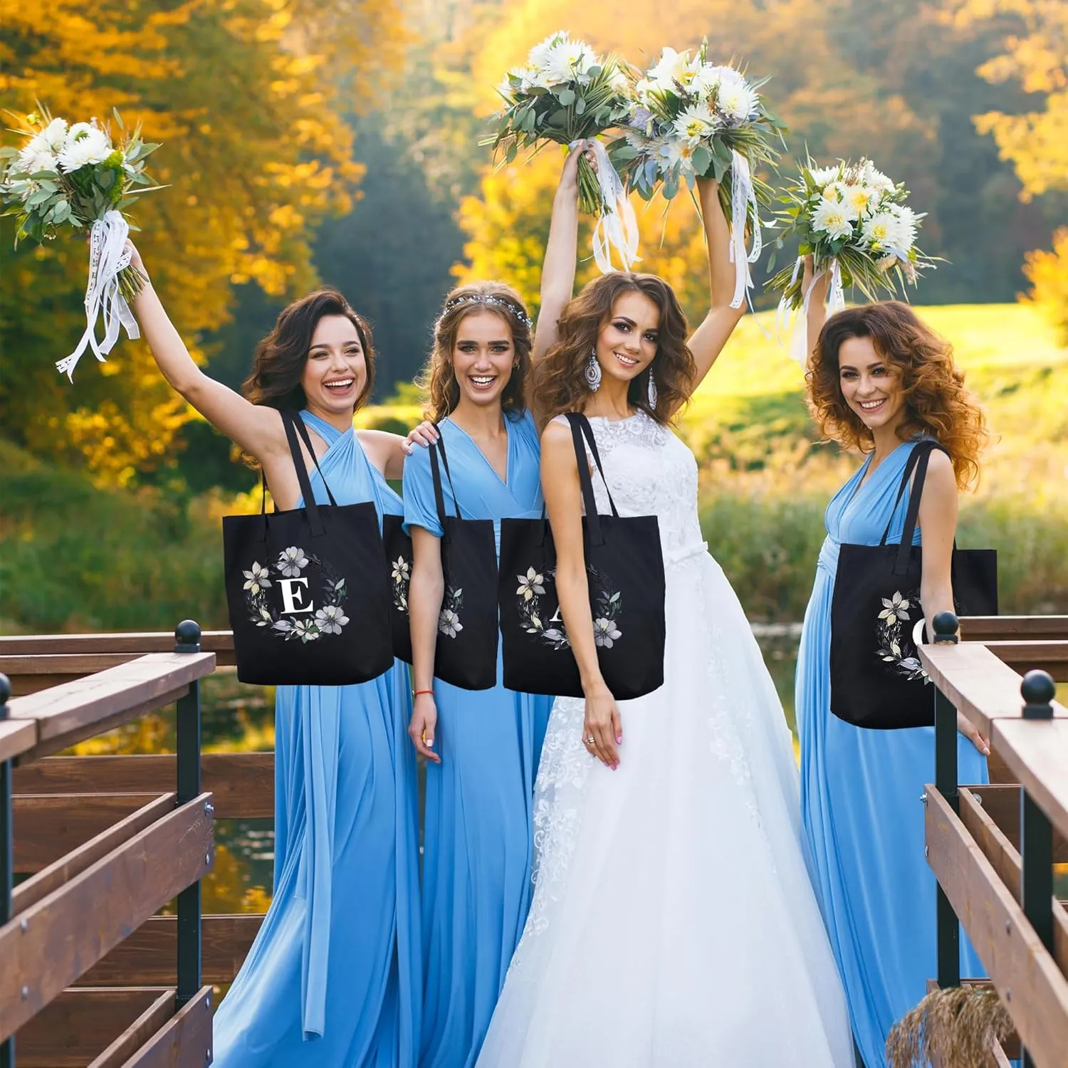 HIFA Initial Tote Bag for Women, Personalized Canvas Tote Bag -Durable Cotton, Zipper, Inner Pocket-Multipurpose Shoulder Bag