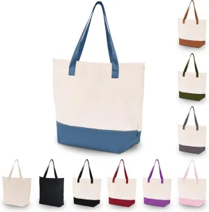 HIFA Personalized Custom Tote Bag for Women, Canvas Tote Bag - Zipper Closure, Extra Inner Pocket - Multipurpose Shoulder Bag