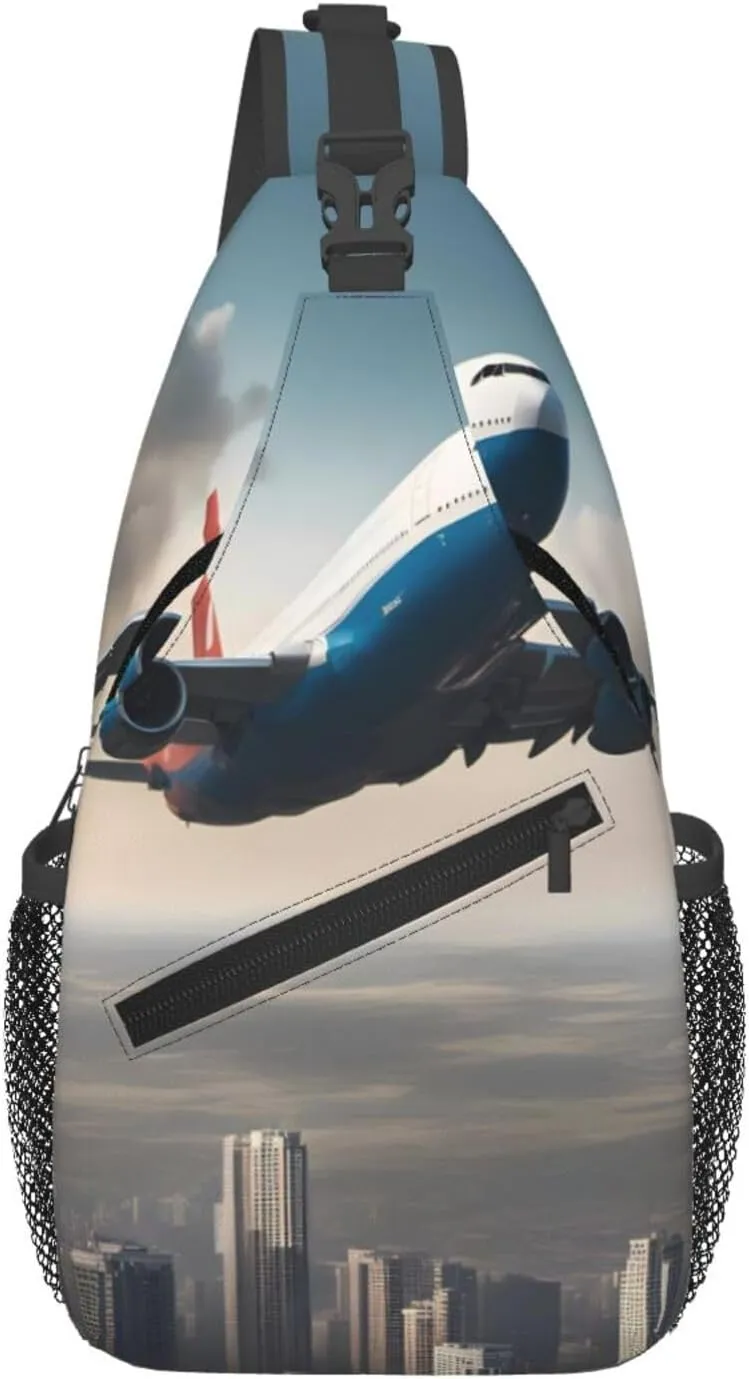 high altitude airplane Multifunctional crossbody chest bag, travel hiking crossbody backpack, men's crossbody chest bag shoulder bag