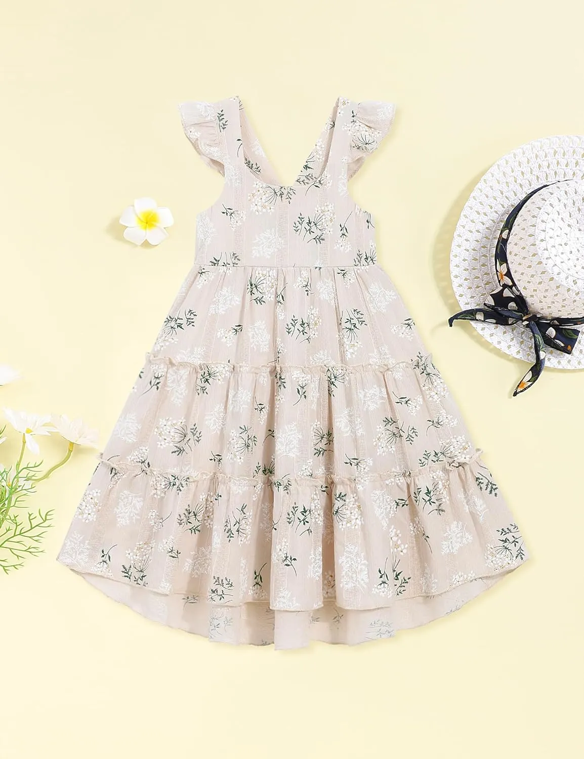 Hipea Toddler Baby Girls' Dresses Outfits Sleeveless Backless Colour Block Dress Kids Casual Beach Dresses