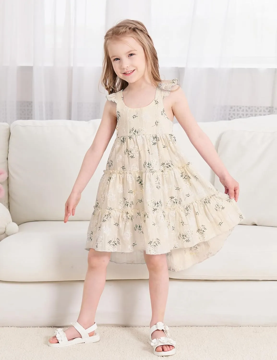 Hipea Toddler Baby Girls' Dresses Outfits Sleeveless Backless Colour Block Dress Kids Casual Beach Dresses