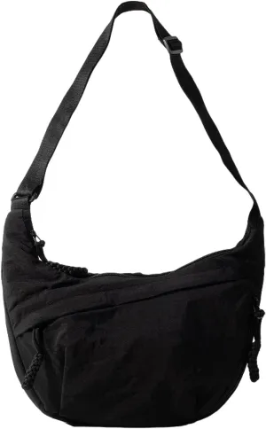 Hobo Bag for Women Men Crescent Crossbody Bag Small Shoulder Nylon Dumpling Bag with Adjustable Strap