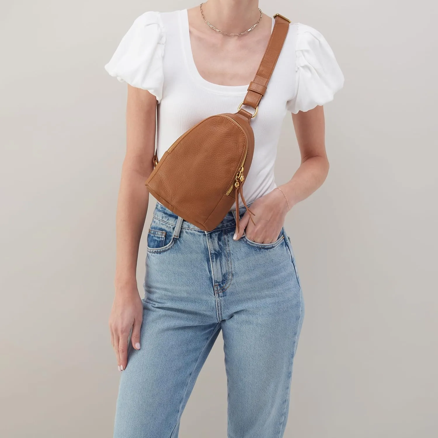 HOBO Fern Leather Sling Bag for Women, Convertible to Crossbody