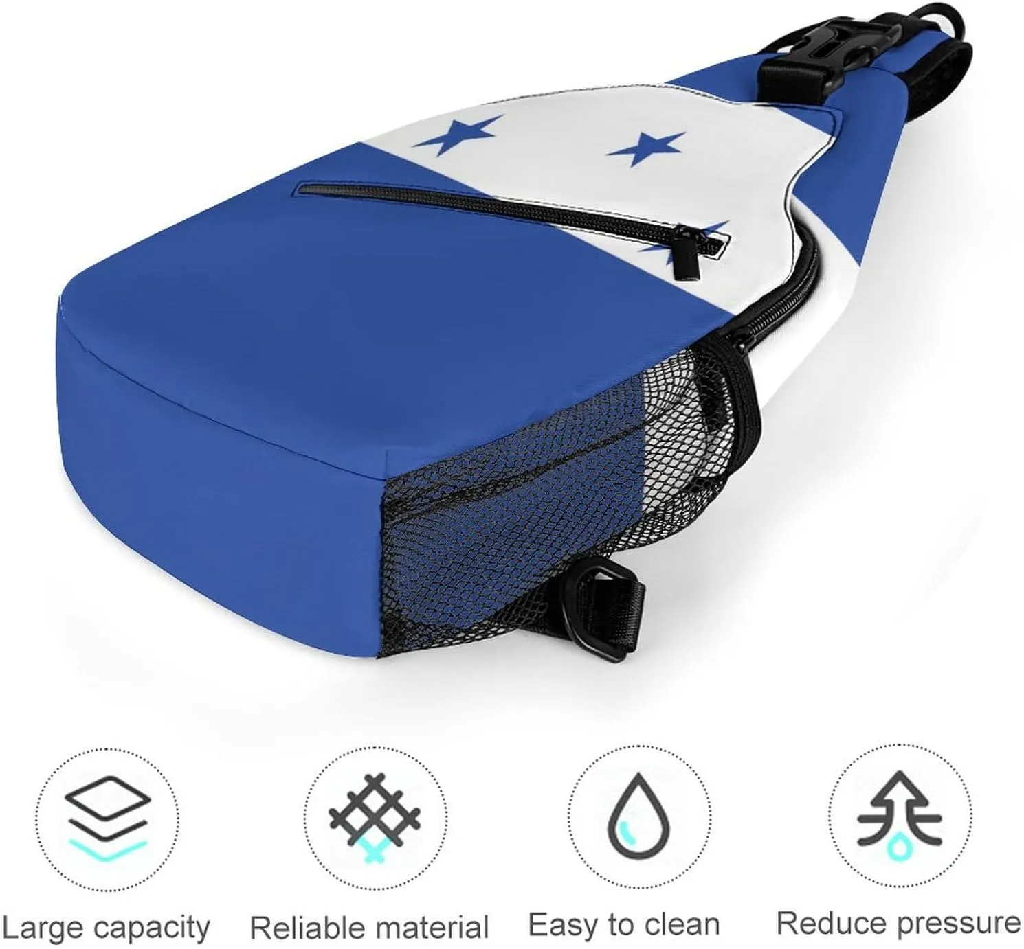 Honduras Flag Sling Bag Crossbody Chest Bag Shoulder Bag For Travel Hiking Cycling Camping