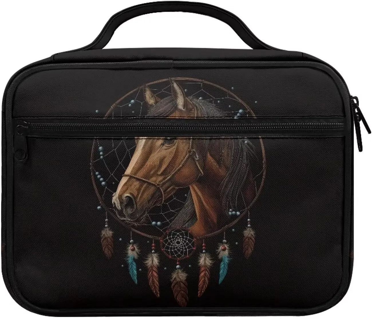 Horse Pattern Bible Cover for Boys Extra Large Bible Carrying Case with Handle Scripture Case Church Bag Bible Case with Handle Bible Holder Case Crossbody Bag Briefcase Easter Gift