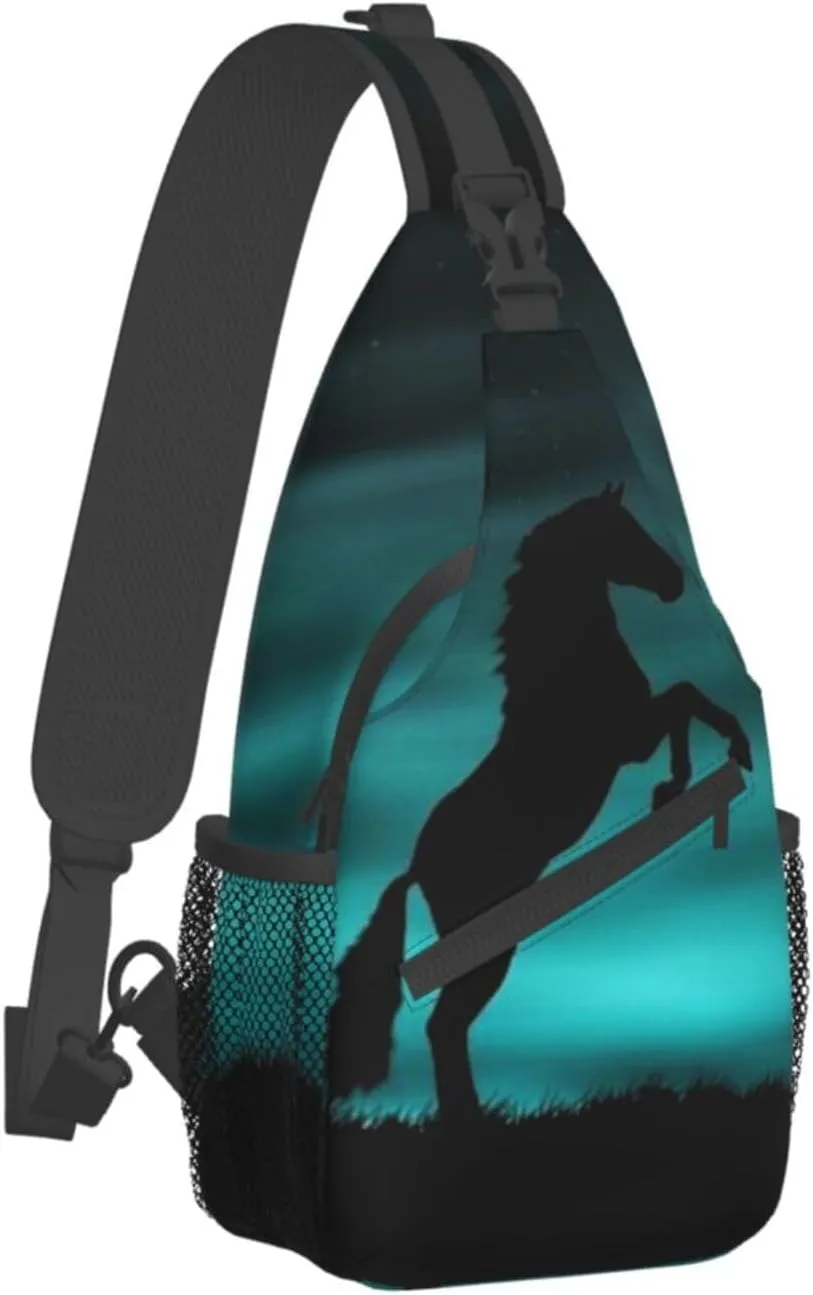 Horse Sling Bag Animal Crossbody Chest Daypack Casual Backpack Horse Shoulder Bag Horse Hiking Bag Cute Bag