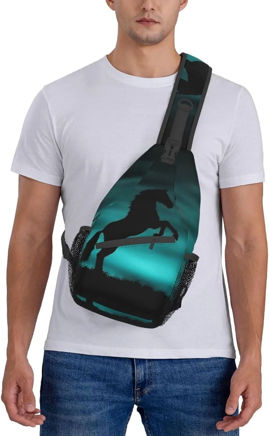 Horse Sling Bag Animal Crossbody Chest Daypack Casual Backpack Horse Shoulder Bag Horse Hiking Bag Cute Bag