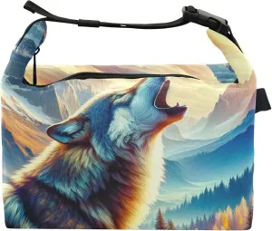 Howling Wolf Landscape Lunch Bags Women Insulated for Work Portable Work Lunch Bag with Adjustable Shoulder Strap
