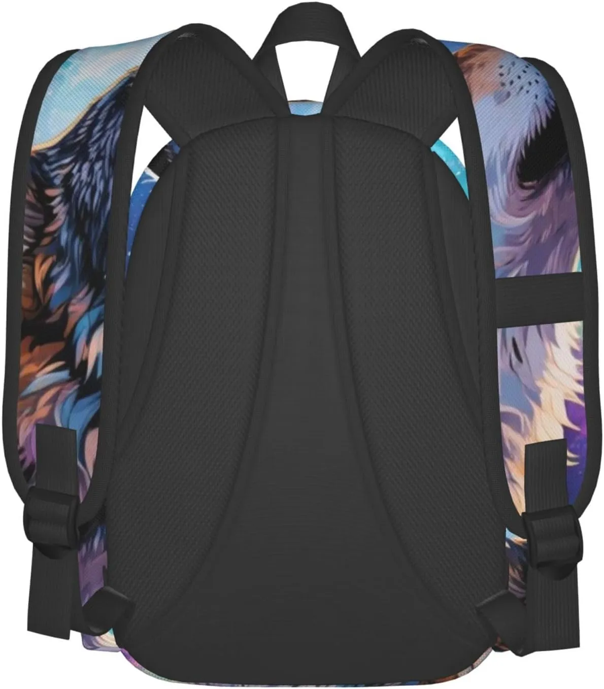 Howling Wolf Under Nebula Sky Adult Backpacks 15 Inch Laptop Backpack Travel Bag for Men Women Gifts