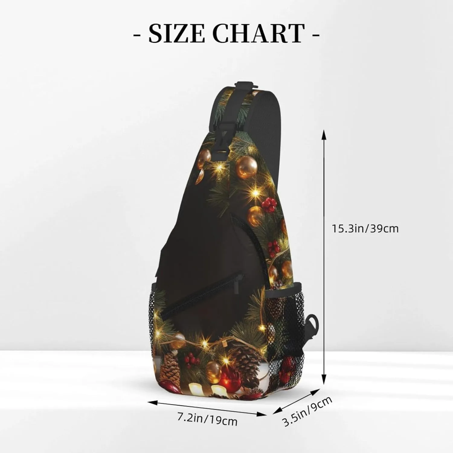 Hristmas Garland With Lights Sling Bag Backpack For Men Cross Chest Bag Crossbody Shoulder Bag Travel Hiking Daypack