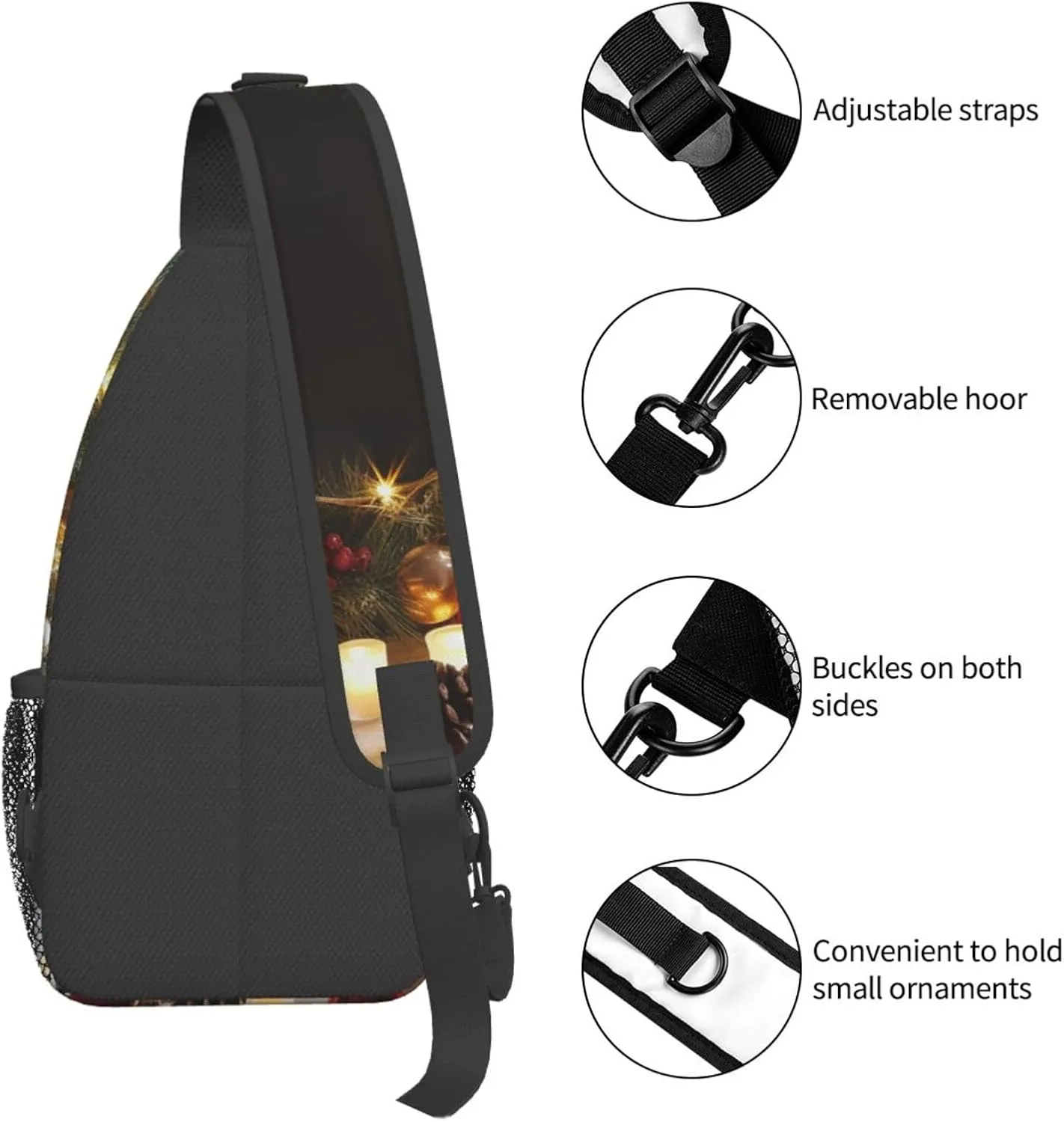 Hristmas Garland With Lights Sling Bag Backpack For Men Cross Chest Bag Crossbody Shoulder Bag Travel Hiking Daypack