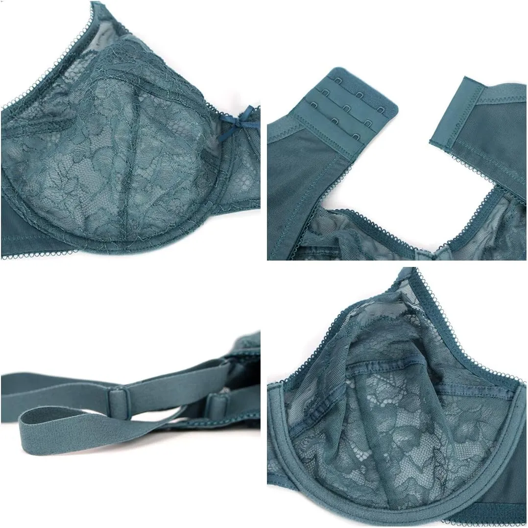 HSIA Minimizer Bras for Women Full Coverage Underwire Bras Plus Size Lifting Lace Bra for Heavy Breast