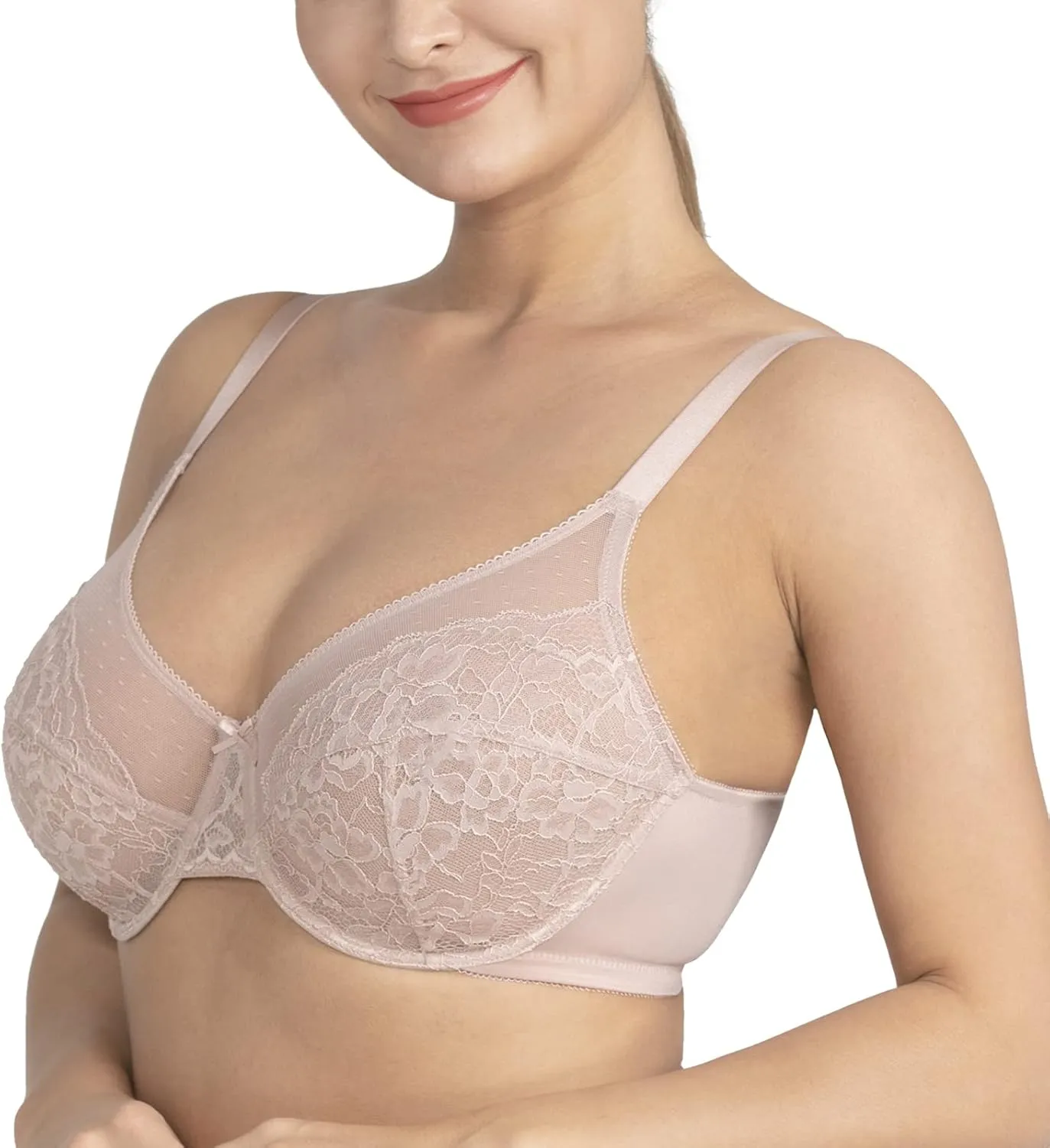 HSIA Minimizer Bras for Women Full Coverage Underwire Bras Plus Size Lifting Lace Bra for Heavy Breast