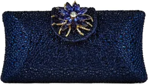 HUANG ZHUANG Elegant Flower Clutch Solid Rhinestone Handbags For Women Evening Bag Party Purse Bridal Prom Bag
