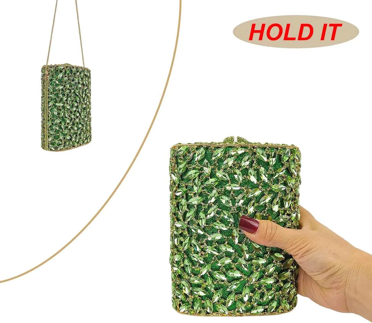 HUANG ZHUANG Flask Shaped Evening bag Funny Rhinestone Handbag Party Bag Women Crystal Clutch Purse for Prom Banquet