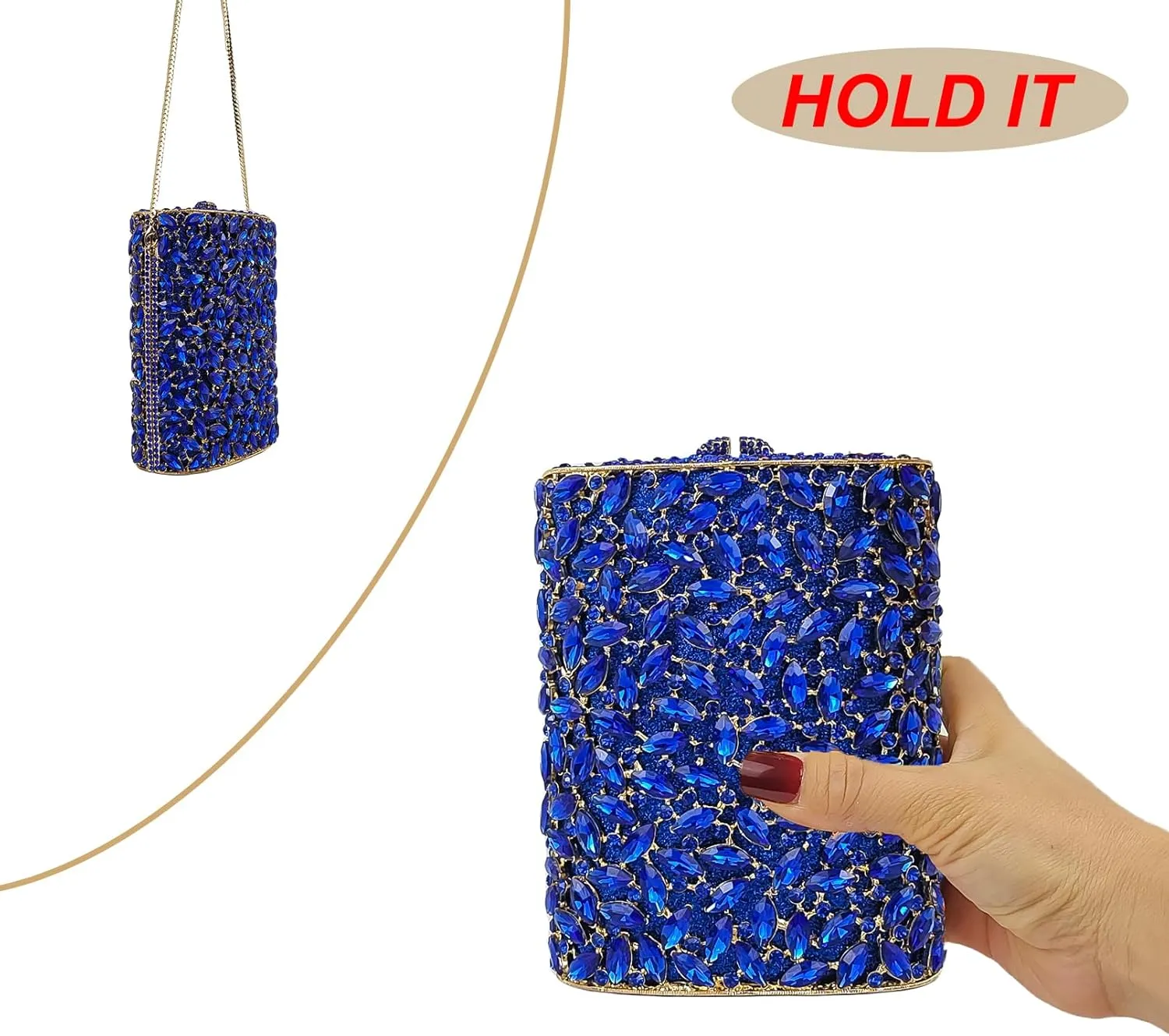 HUANG ZHUANG Flask Shaped Evening bag Funny Rhinestone Handbag Party Bag Women Crystal Clutch Purse for Prom Banquet