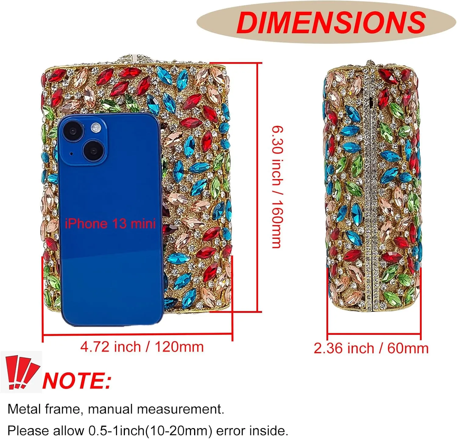 HUANG ZHUANG Flask Shaped Evening bag Funny Rhinestone Handbag Party Bag Women Crystal Clutch Purse for Prom Banquet