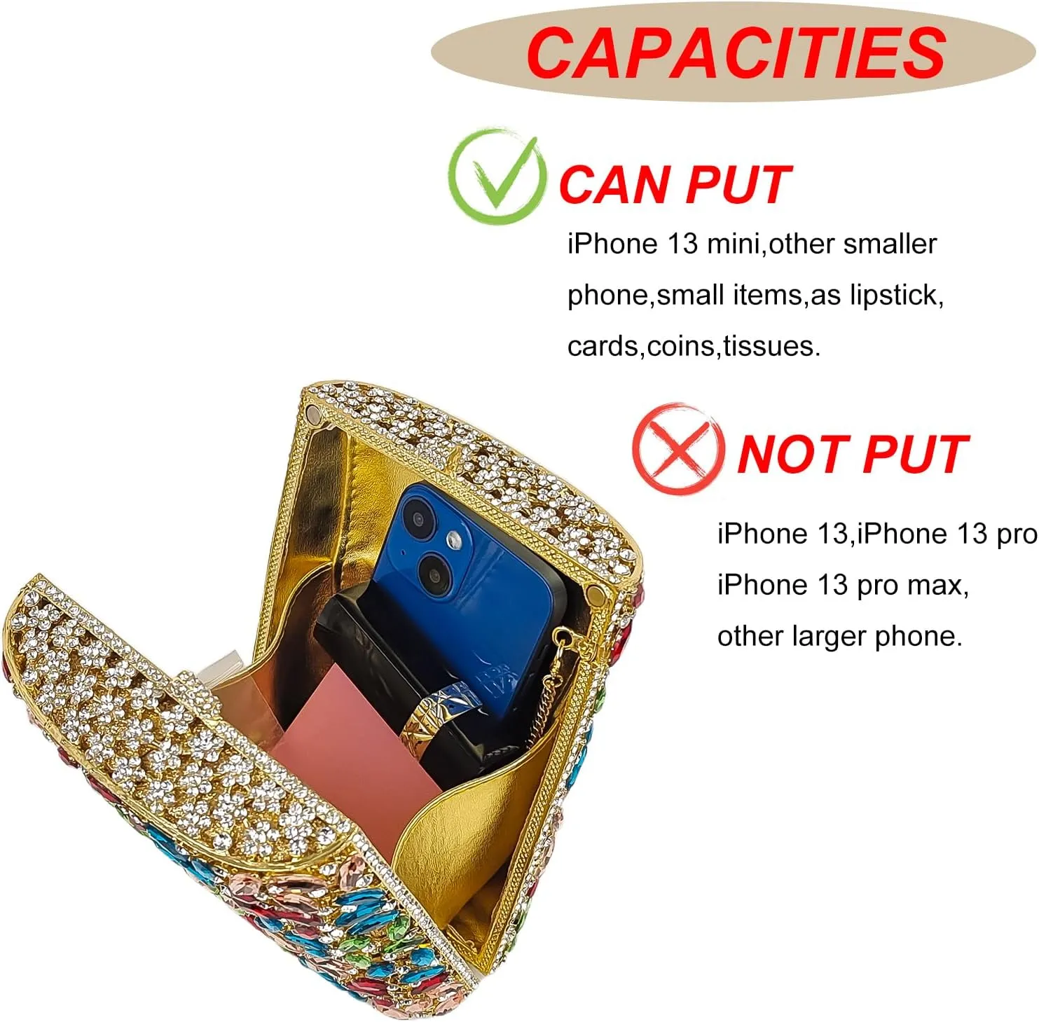 HUANG ZHUANG Flask Shaped Evening bag Funny Rhinestone Handbag Party Bag Women Crystal Clutch Purse for Prom Banquet