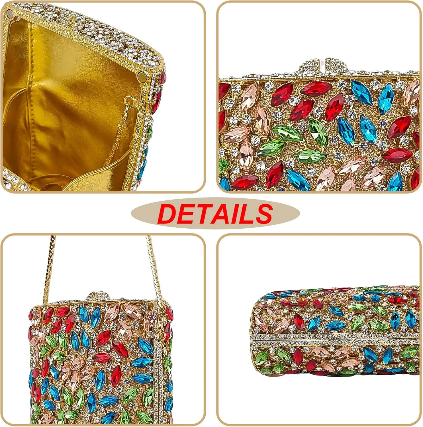 HUANG ZHUANG Flask Shaped Evening bag Funny Rhinestone Handbag Party Bag Women Crystal Clutch Purse for Prom Banquet