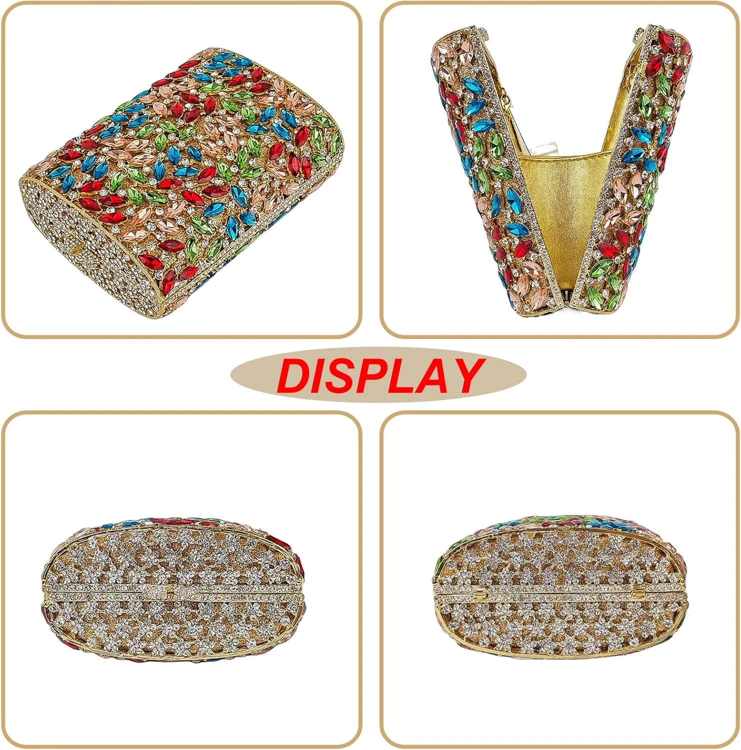 HUANG ZHUANG Flask Shaped Evening bag Funny Rhinestone Handbag Party Bag Women Crystal Clutch Purse for Prom Banquet