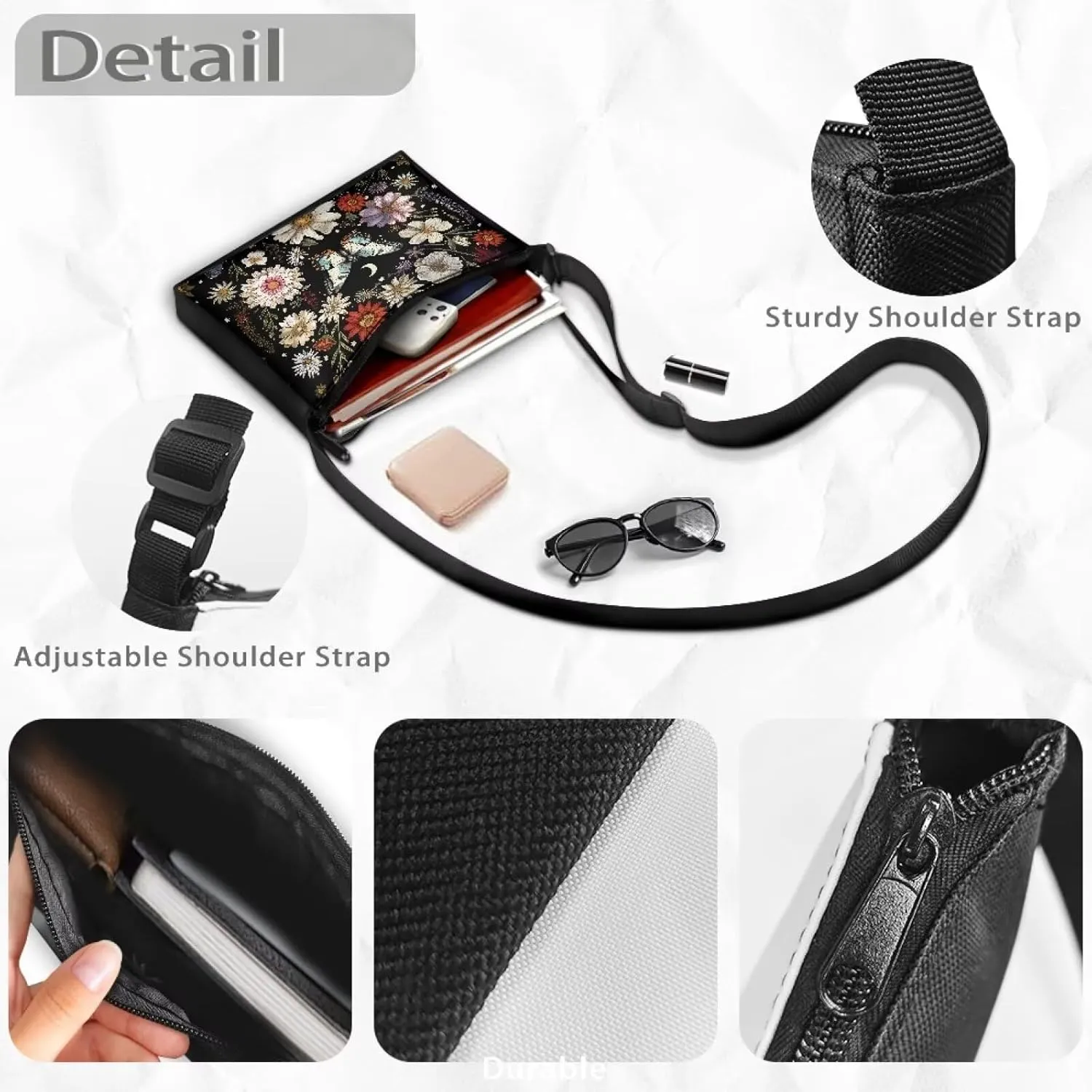 HUGS IDEA Messenger Bag for Women Crossbody Purse for Work Shoulder Handbags with Shoulder Strap