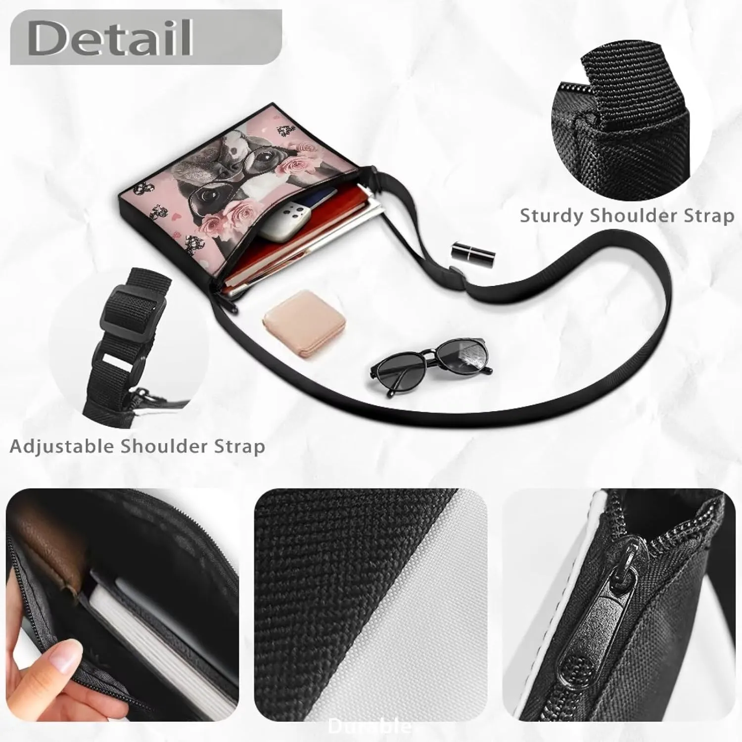 HUGS IDEA Messenger Bag for Women Crossbody Purse for Work Shoulder Handbags with Shoulder Strap