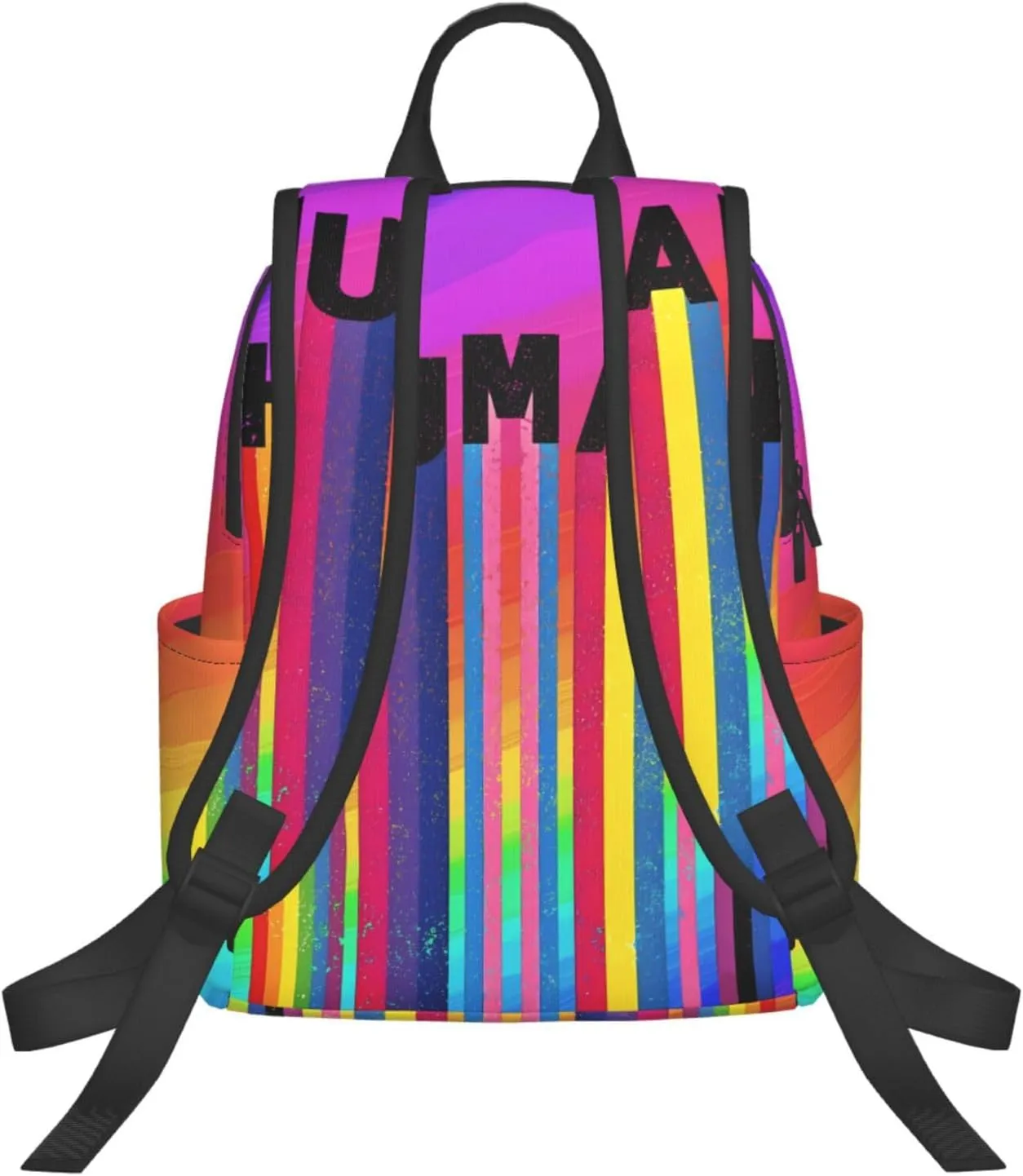 Human LGBT Rainbow Gay Pride Flag Travel Laptop Backpack Casual Backpacks Double Shoulder Daypack Notebook Rucksack Work Bags Sports Bag for Gym Hiking Camping Beach