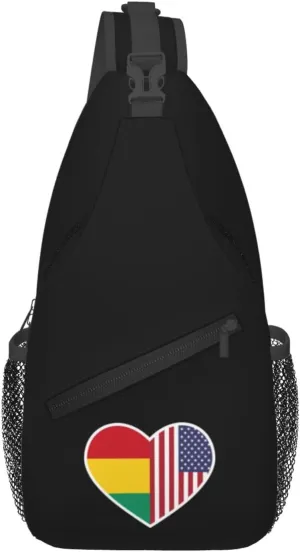 I Love America And Guinea Crossbody Bags For Women Men Chest Backpack Gym Shoulder Bag Travel Outdoor Sports Casual Crossbody Bags