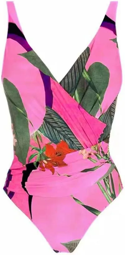 IBTOM CASTLE Women One Piece Swimsuit with Long Cover up Wrap Skirt Two Piece Bathing Suit Retro Monokini Summer Beach Outfit