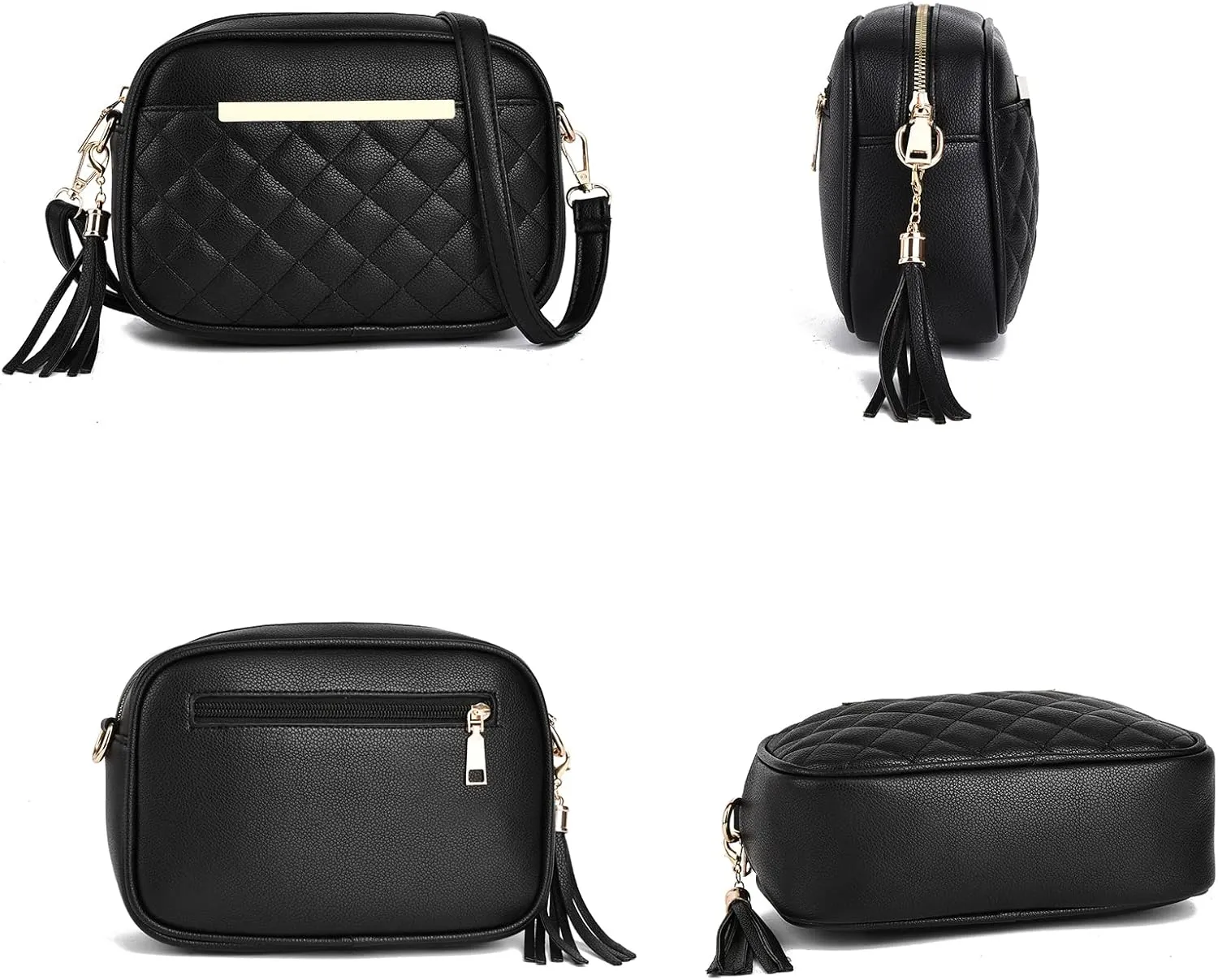 IHAYNER Cute Little Crossbody Bag for Women - Quilted Shoulder Purse for Teen Girls - Lightweight Purse With Tassel