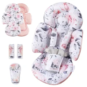 Infant Insert Compatible with 4moms Mamaroo Swing & Graco Swing and Infant Car Seat, Newborn Insert, Baby Head and Body Support, Reversible Design, Breathable Soft Fabric, 1Pcs - Pink Floral
