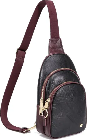 INICAT Crossbody Sling Bags Fanny Packs Leather Purses Chest Bag for Women