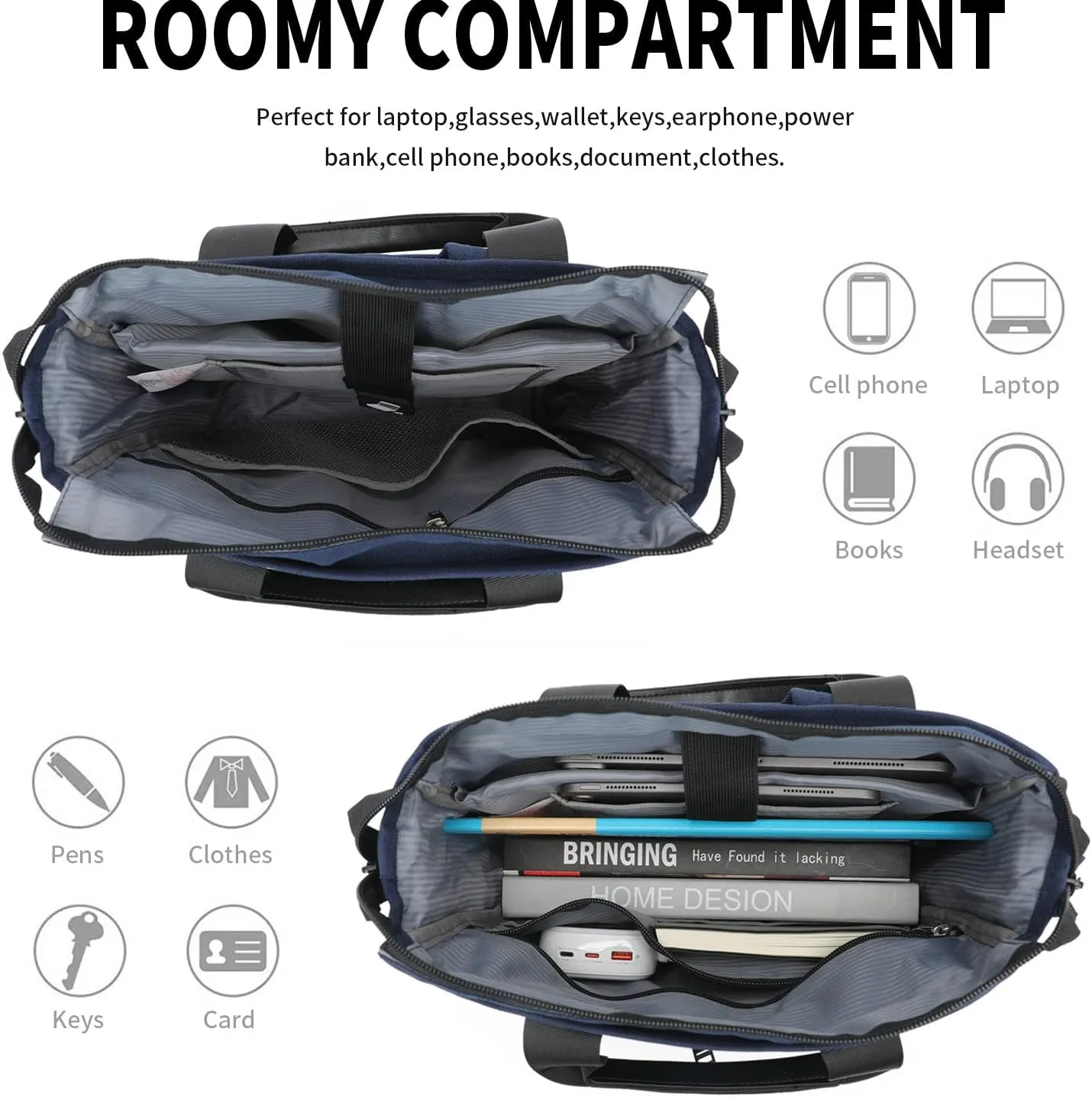 INOXTO Men's 3 in 1 Convertible Backpack Tote Briefcase Business Office Laptop Shoulder Bag