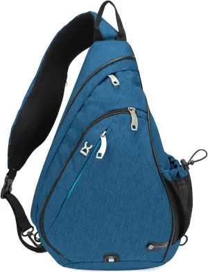 INOXTO Sling Bag, Multipurpose Crossbody Shoulder Bag for Men and Women, Chest Bag Crossbody Daypack for Hiking, Pickleball Bag with Water Bottle Holder for Tennis, Pickleball (Blue)