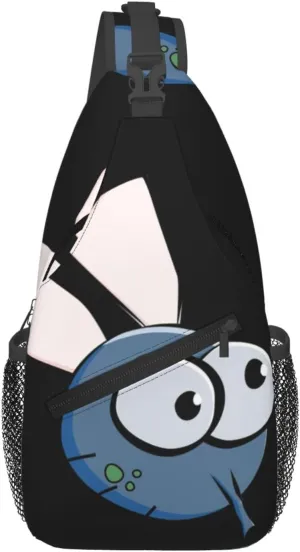 Insect Wings Eyes Cartoon Print Sling Bag Crossbody Sling Backpack Cross Body Shoulder Bag Travel Hiking Daypack
