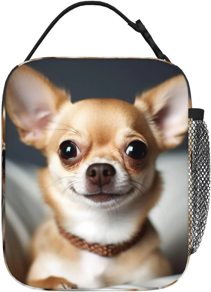 Insulated Lunch Bag for Men Women Reusable Lunch Box Cute Chihuahua Lunchbox Leakproof Cooler Bags for Work Picnic