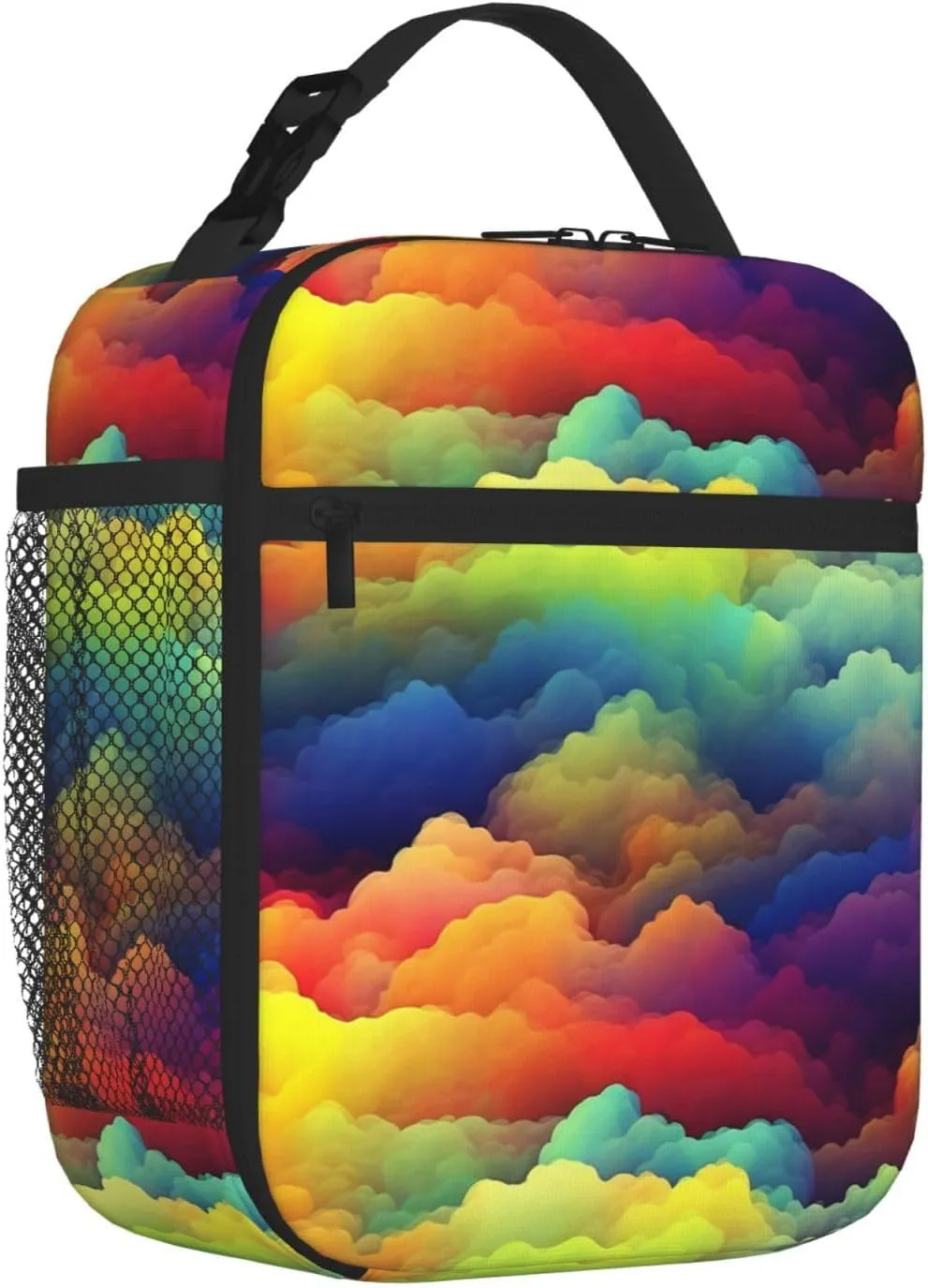 Insulated Lunch Bag for Men Women Reusable Lunch Box Rainbow clouds Lunchbox Leakproof Cooler Bags for Work Picnic