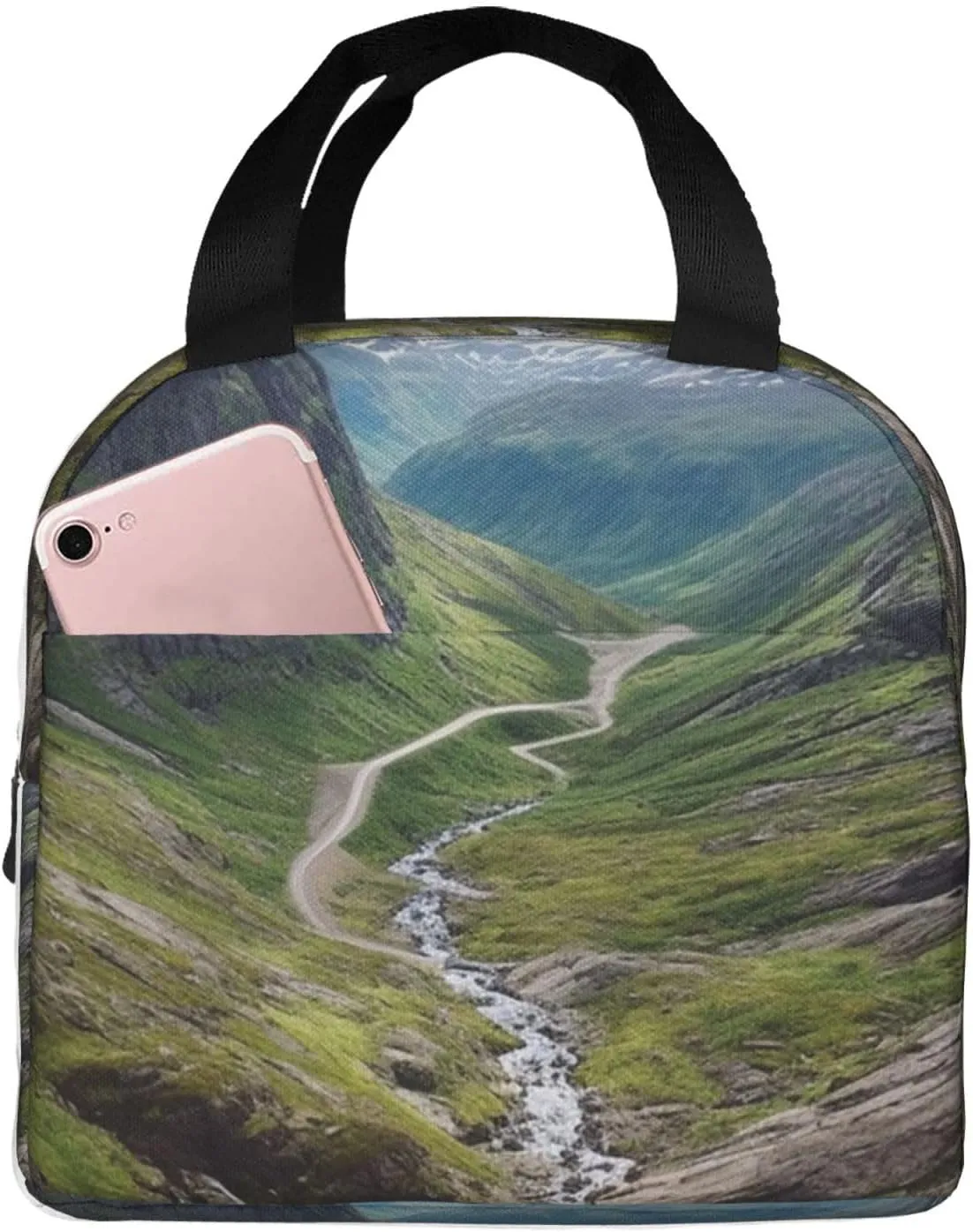 Insulated Lunch Bag Lunch box for Women Men Reusable Cooler Bag Norway terrain Lunch Tote Bag for Work