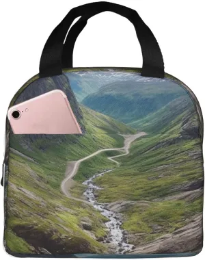 Insulated Lunch Bag Lunch box for Women Men Reusable Cooler Bag Norway terrain Lunch Tote Bag for Work
