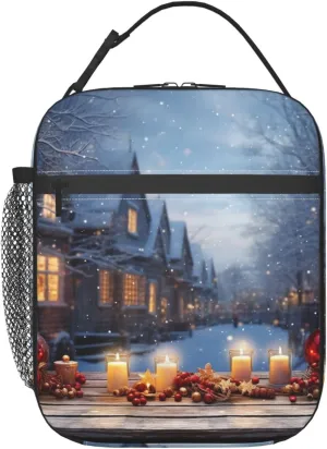 Insulated Lunch Bag Reusable Leakproof Lunch Box Large Capacity Lunch Cooler Totes Christmas Atmosphere Meal Bags For Women Men Work Office Picnic Travel