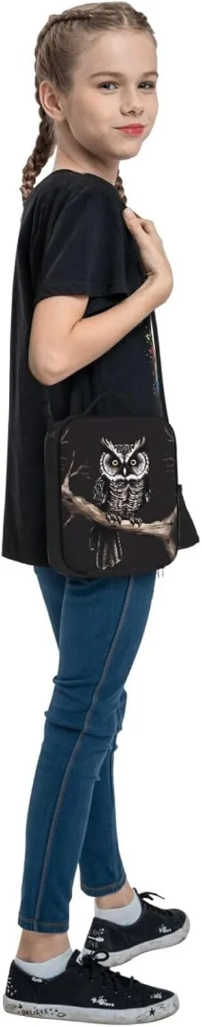 Insulated Lunch box for Men Women Reusable Lunch Bag Late Night Owl Cooler Tote Bags for Work Picnic
