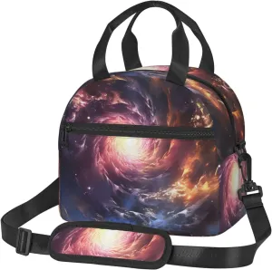 Insulated Lunchbox Reusable Cooler Bag Cosmic Storm Lunch Bag Portable Lunch Tote Bag for Work Picnic