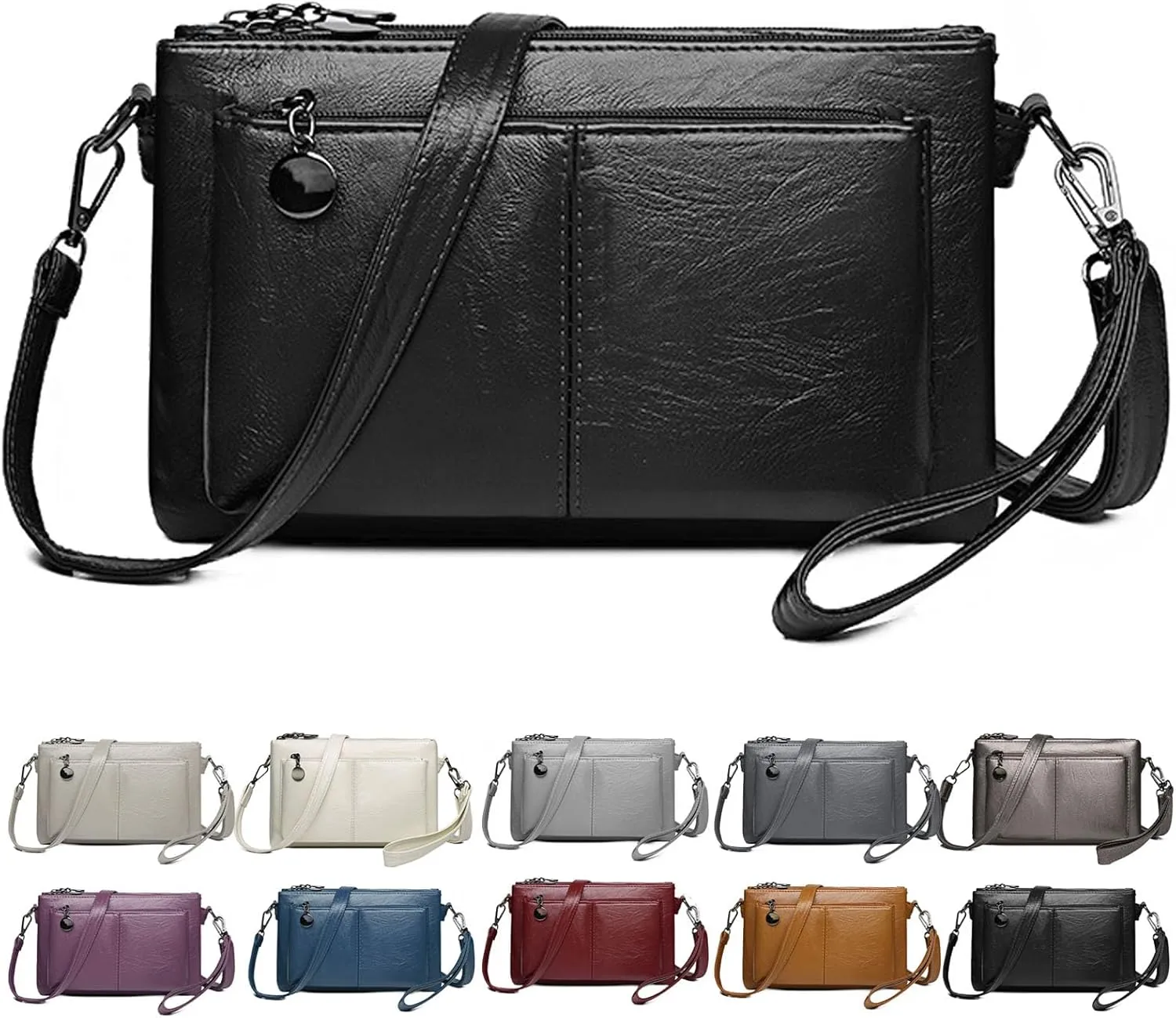 Intensivte - Large Capacity Phone Bag Crossbody Bag, Women's Classic Utility Convertible Handbag, Black, 9.8'' * 1.96'' * 6.29'' Inches